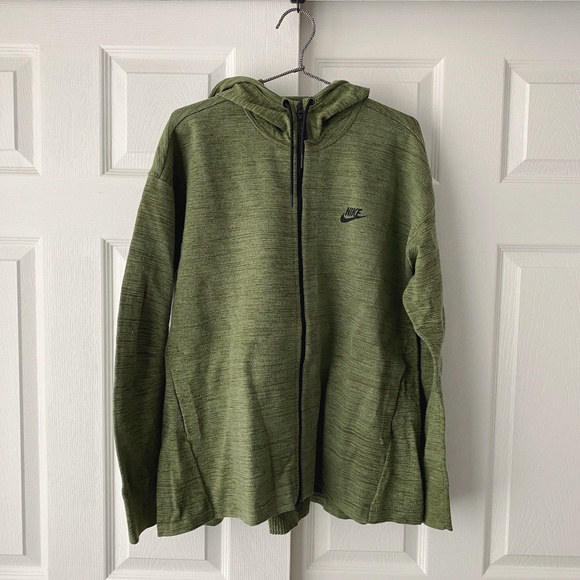 Nike Tops - Nike Green Tech Knit Full Zip Hoodie